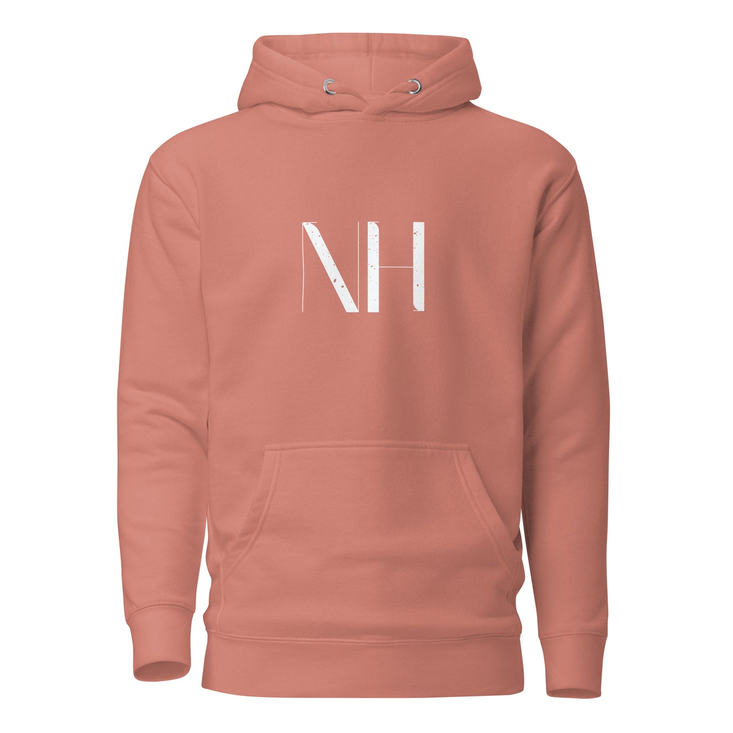 NO HUDDLE JUST GO and add this signature “NH” logo design to your hoodie collection! Customers love our “No Huddle Just Go” premium hoodies because they have all the essentials; quality 100% cotton, comfort-fitted hood, matching drawstrings, and a front pocket. Front of the hoodie has a graphic design with the NH logo. This hoodie is available now in various colors & sizes S-3XL. This image is dusty rose.