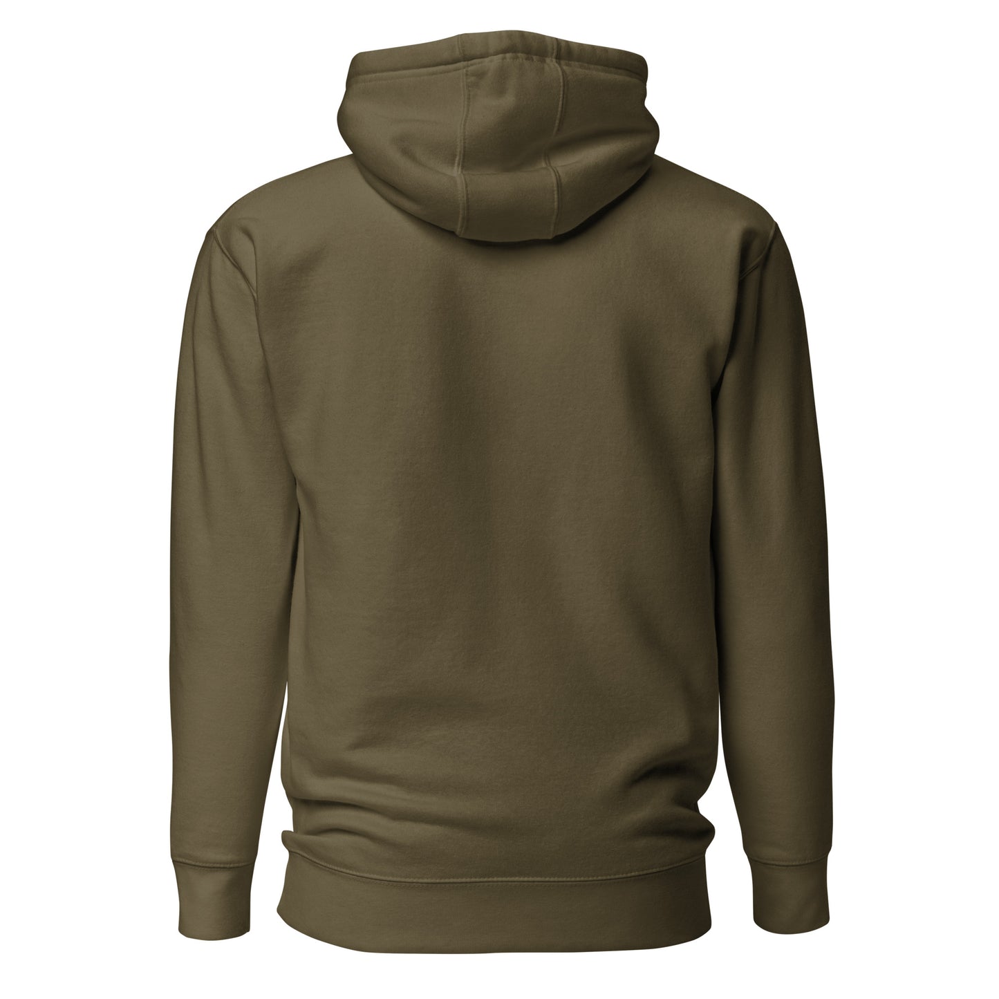 If “Say Less” was a person, they’d be wearing our “Super Freak” military green premium hoodie. This exclusive hoodie does the talking while you exude style and confidence. Customers love our “No Huddle Just Go” premium hoodies because they have all the essentials; quality 100% cotton, comfort-fitted hood, matching drawstrings, and a front pocket. Front of the hoodie has “Super Freak” in red text. This hoodie is available now in various colors & sizes S-3XL. Back is military green.
