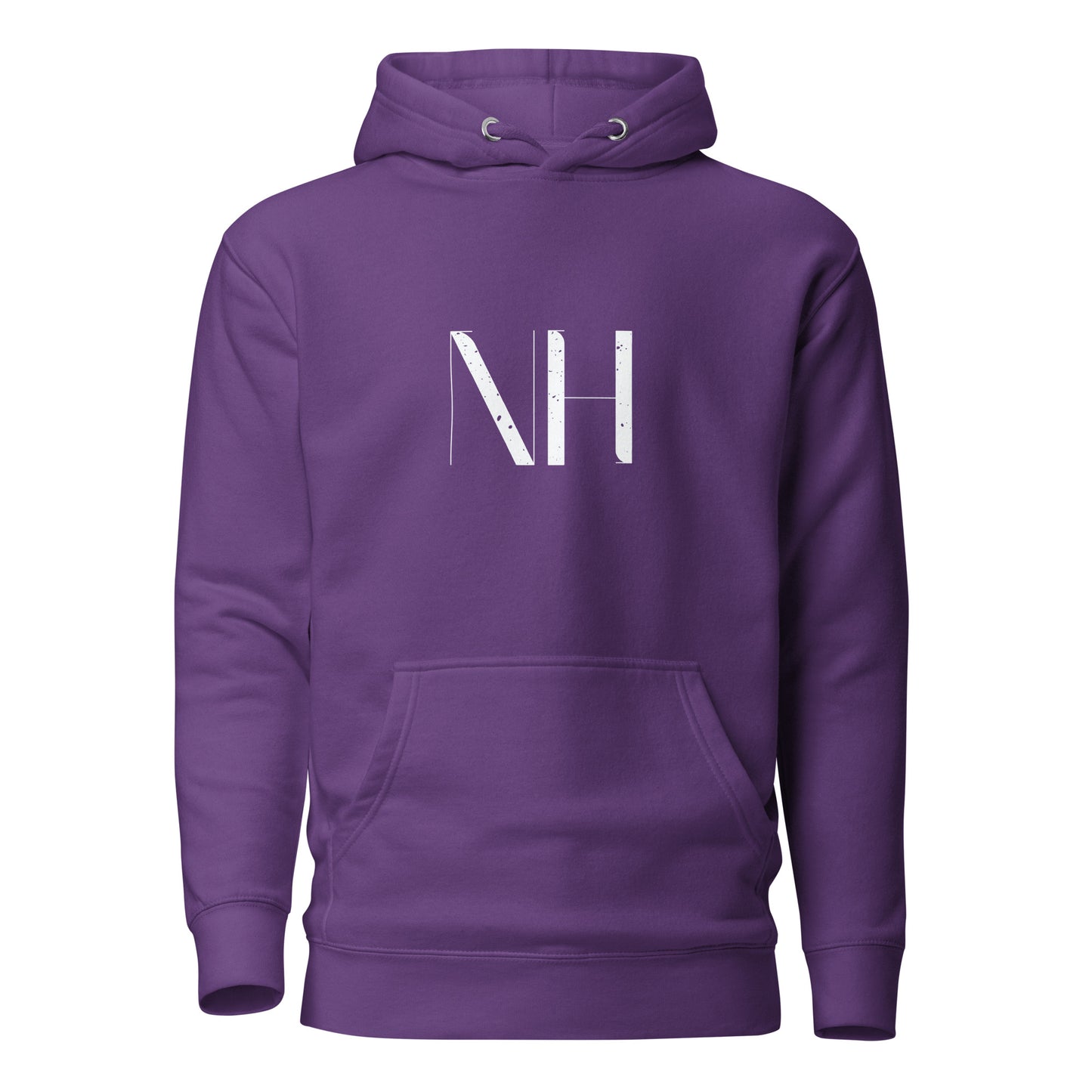 NO HUDDLE JUST GO and add this signature “NH” logo design to your hoodie collection! Customers love our “No Huddle Just Go” premium hoodies because they have all the essentials; quality 100% cotton, comfort-fitted hood, matching drawstrings, and a front pocket. Front of the hoodie has a graphic design with the NH logo. This hoodie is available now in various colors & sizes S-3XL. This image is purple.