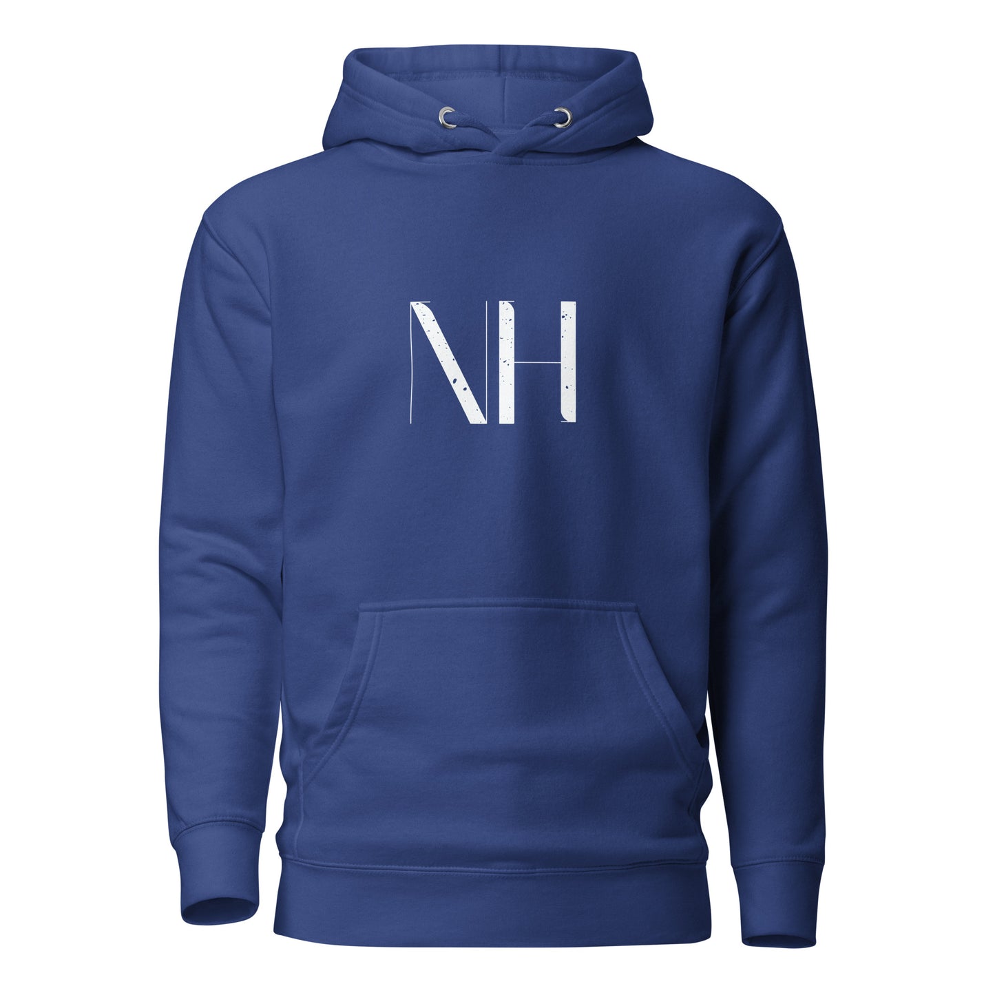 NO HUDDLE JUST GO and add this signature “NH” logo design to your hoodie collection! Customers love our “No Huddle Just Go” premium hoodies because they have all the essentials; quality 100% cotton, comfort-fitted hood, matching drawstrings, and a front pocket. Front of the hoodie has a graphic design with the NH logo. This hoodie is available now in various colors & sizes S-3XL. This image is royal blue.