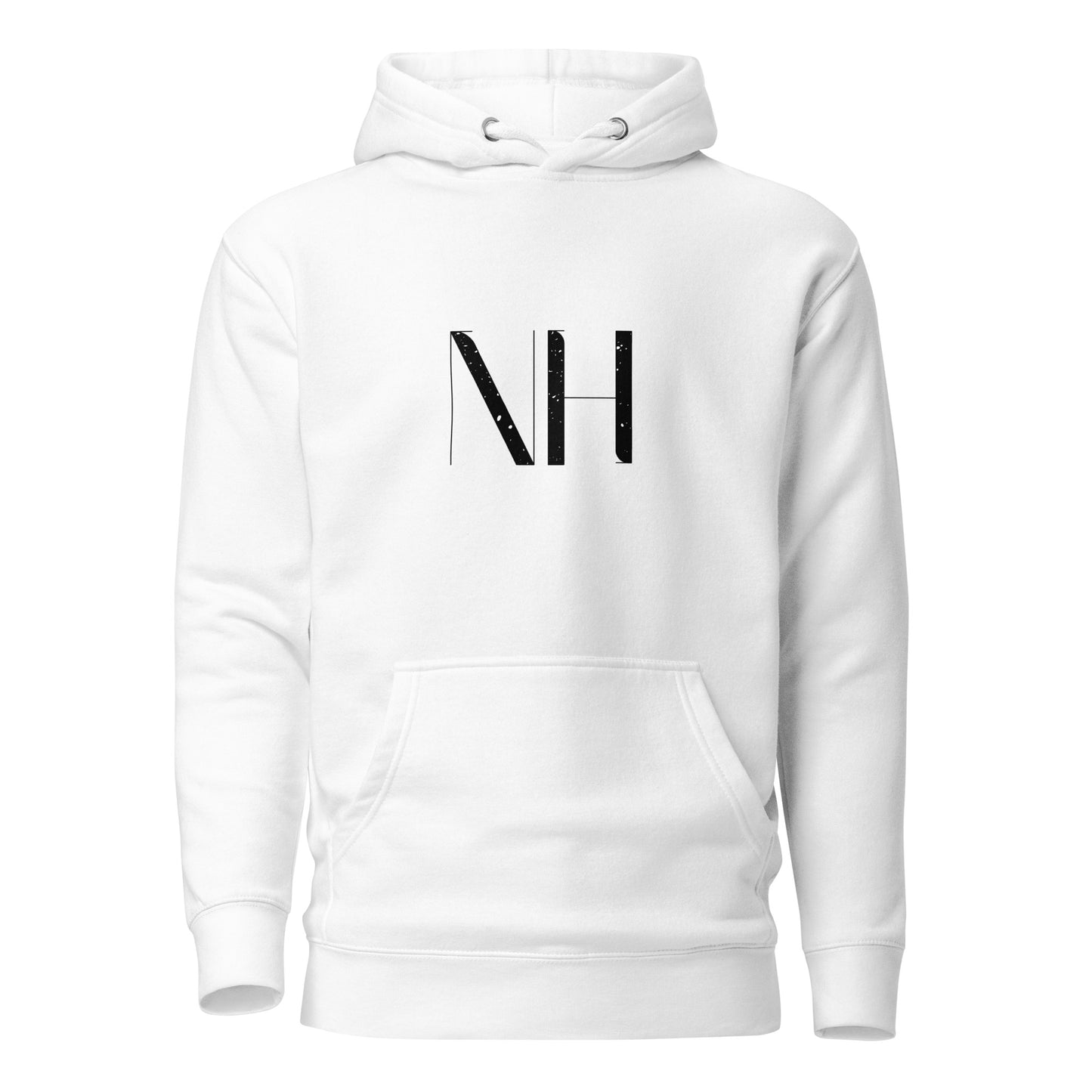 NO HUDDLE JUST GO and add this signature “NH” logo design to your hoodie collection! Customers love our “No Huddle Just Go” premium hoodies because they have all the essentials; quality 100% cotton, comfort-fitted hood, matching drawstrings, and a front pocket. Front of the hoodie has a graphic design with the “NH” logo. This hoodie is available now in various colors & sizes S-3XL. This image is white.