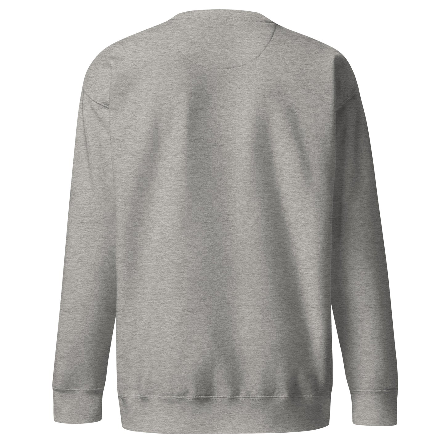Back view of our ‘No Huddle Just Go’ Premium Unisex Sweatshirt in carbon grey, featuring “FAFO” graphic on the front. Add this signature sweatshirt to your collection! Customers love our Premium Unisex Sweatshirts because they have all the essentials; 100% cotton face, soft interior, comfortable Unisex fit and are medium thickness. This sweatshirt is available now in various colors & sizes S-3XL