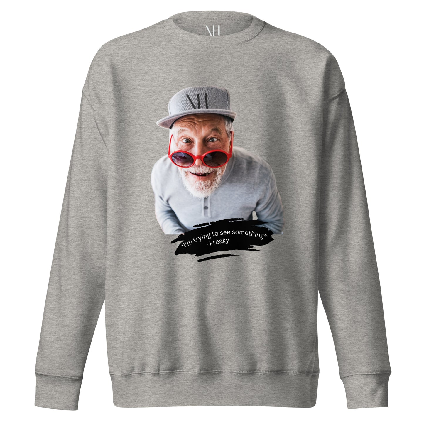 Front view of our ‘No Huddle Just Go’ Premium Unisex Sweatshirt in carbon grey, featuring ‘See Something’ graphic front. Add this signature sweatshirt to your collection! Customers love our Premium Unisex Sweatshirts because they have all the essentials; 100% cotton face, soft interior, comfortable Unisex fit and are medium thickness. This sweatshirt is available now in various colors & sizes S-3XL.