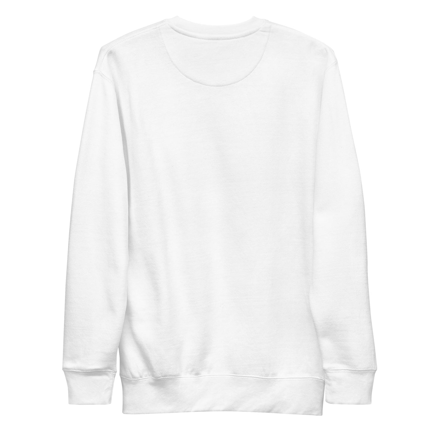 Back view of our ‘No Huddle Just Go’ Premium Unisex Sweatshirt in white, featuring `Spicy’ graphic on the front. Add this signature sweatshirt to your collection! Customers love our Premium Unisex Sweatshirts because they have all the essentials; 100% cotton face, soft interior, comfortable Unisex fit and are medium thickness. This sweatshirt is available now in various colors & sizes S-3XL.