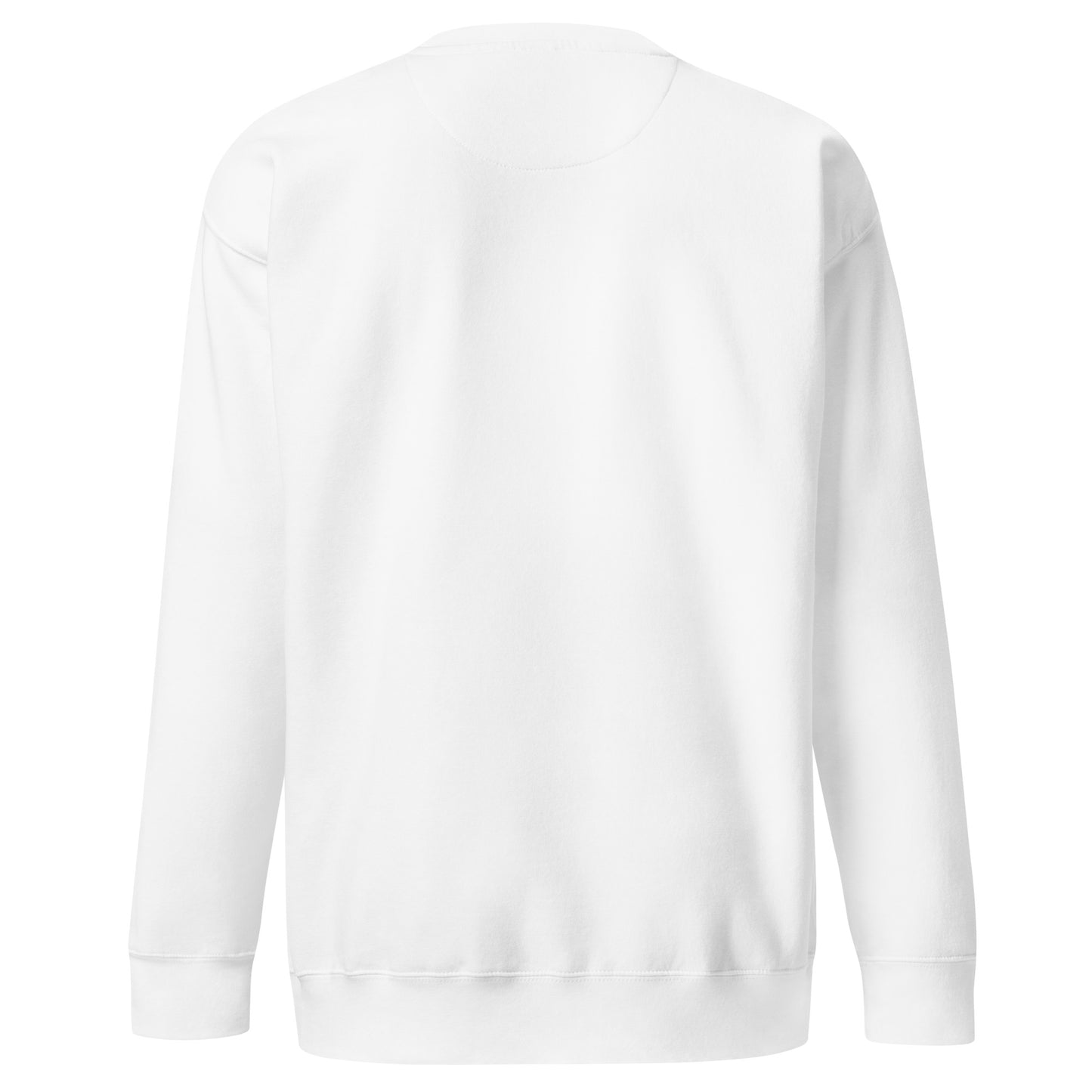 Back view of our ‘No Huddle Just Go’ Premium Unisex Sweatshirt in white, featuring “FAFO” graphic on the front. Add this signature sweatshirt to your collection! Customers love our Premium Unisex Sweatshirts because they have all the essentials; 100% cotton face, soft interior, comfortable Unisex fit and are medium thickness. This sweatshirt is available now in various colors & sizes S-3XL.