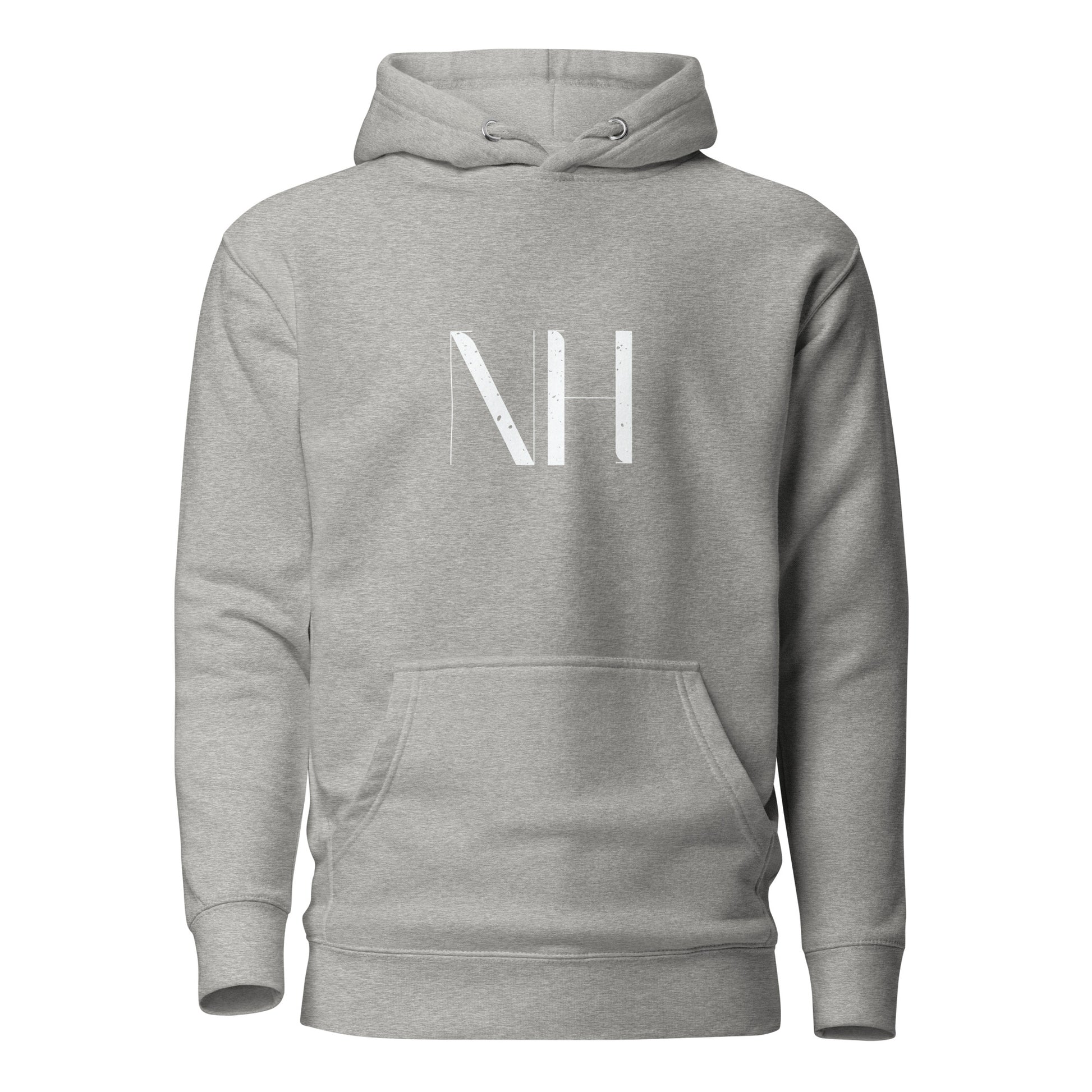 NO HUDDLE JUST GO and add this signature “NH” logo design to your hoodie collection! Customers love our “No Huddle Just Go” premium hoodies because they have all the essentials; quality 100% cotton, comfort-fitted hood, matching drawstrings, and a front pocket. Front of the hoodie has a graphic design with the NH logo.  This hoodie is available now in various colors & sizes S-3XL. This image is carbon grey. 